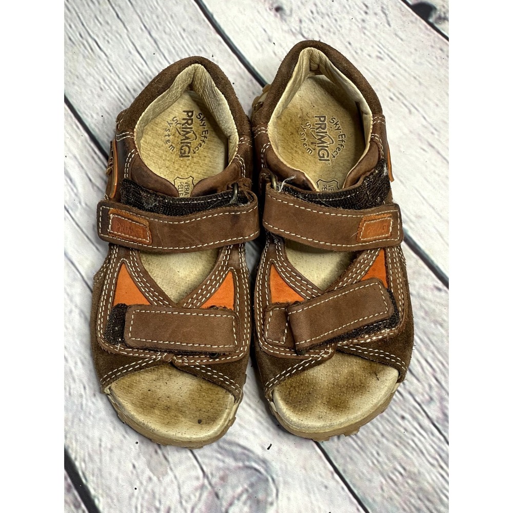Primigi Boys Brown Leather Suede Sky-Effect System Sandals EU 30 US 12.5